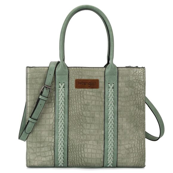 Wrangler Handbags - Modern Roomy Bag Bag Vegan Textured Satchel Office Satchel Strap Bag With